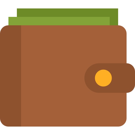 Wallet with money icon